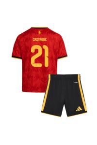 Belgia Timothy Castagne #21 Jalkapallovaatteet Lasten Kotipeliasu MM-kisat 2026 Lyhythihainen (+ Lyhyet housut)
